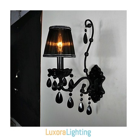 Designer Touch Decorative Wall Sconces Crystal Traditional Classic Metal Black