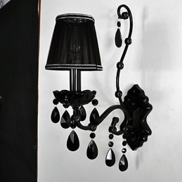 Designer Touch Decorative Wall Sconces Crystal Traditional Classic Metal Black