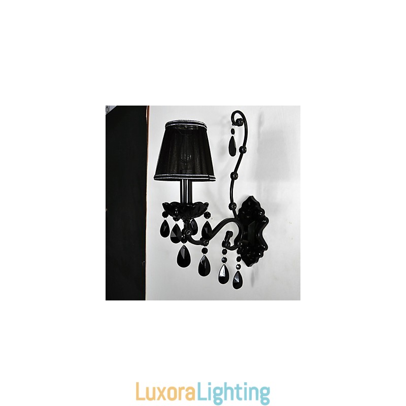 Designer Touch Decorative Wall Sconces Crystal Traditional Classic Metal Black
