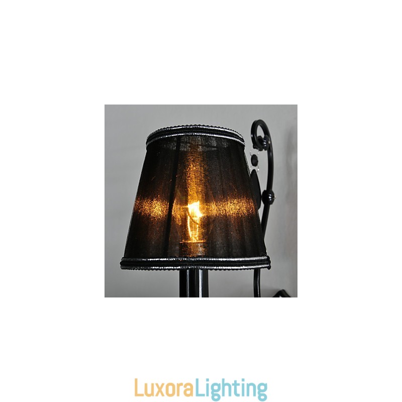 Designer Touch Decorative Wall Sconces Crystal Traditional Classic Metal Black