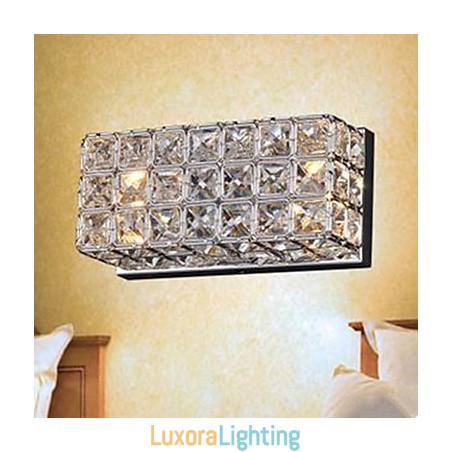 Designer Touch Decorative Contracted And Contemporary Square Wall Lamp K9 Crystal
