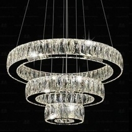 Designer Touch Decorative Crystal Pendant Light Modern Lighting Three Rings D406080 K9 Large Crystal Ceiling Light Fixtures