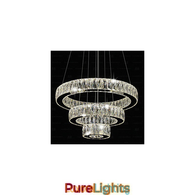 Designer Touch Decorative Crystal Pendant Light Modern Lighting Three Rings D406080 K9 Large Crystal Ceiling Light Fixtures