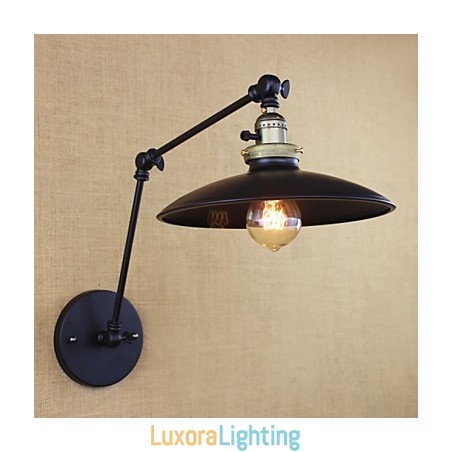 Designer Touch Decorative American Minimalist Industrial Iron Long Arm Wall Lamp With Switch