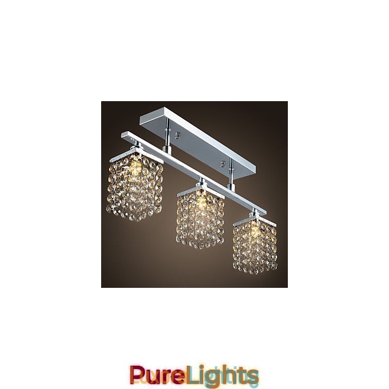 Designer Touch Decorative Linear Chandelier Island Light Crysal 3 Lights