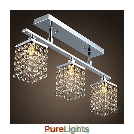 Designer Touch Decorative Linear Chandelier Island Light Crysal 3 Lights