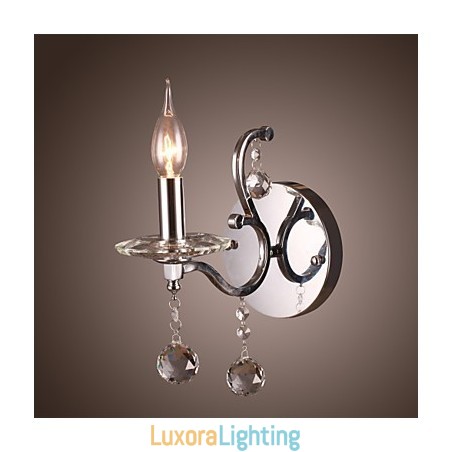Designer Touch Decorative Silvery Crystal Wall Light with 1 Lights