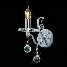 Designer Touch Decorative Silvery Crystal Wall Light with 1 Lights