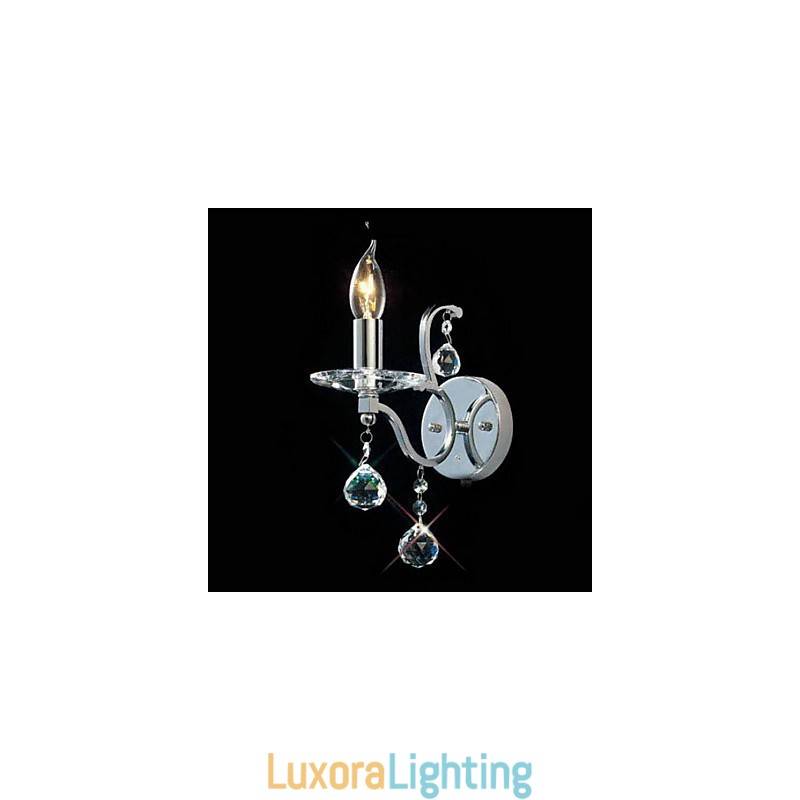 Designer Touch Decorative Silvery Crystal Wall Light with 1 Lights