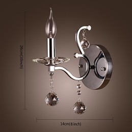 Designer Touch Decorative Silvery Crystal Wall Light with 1 Lights