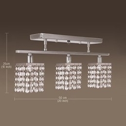 Designer Touch Decorative Linear Chandelier Island Light Crysal 3 Lights