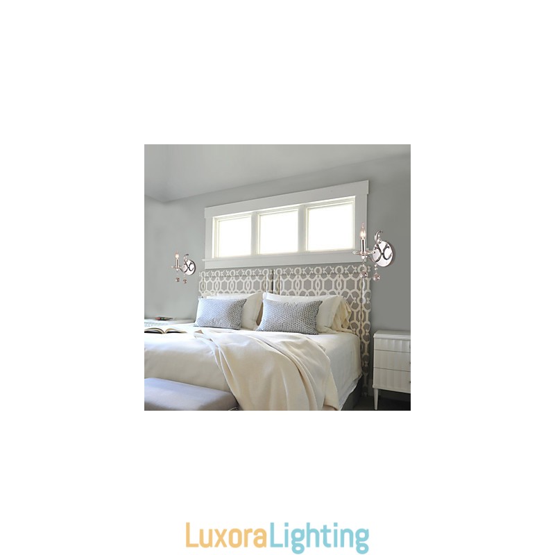 Designer Touch Decorative Silvery Crystal Wall Light with 1 Lights