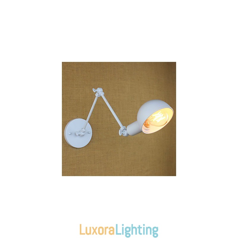 Designer Touch Decorative Modern White Long Arm Double Wrought Iron Wall Lamp Living Room Hallway Bedroom Bedside Study