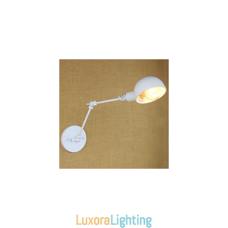 Designer Touch Decorative Modern White Long Arm Double Wrought Iron Wall Lamp Living Room Hallway Bedroom Bedside Study