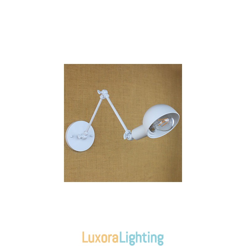 Designer Touch Decorative Modern White Long Arm Double Wrought Iron Wall Lamp Living Room Hallway Bedroom Bedside Study