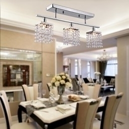 Designer Touch Decorative Linear Chandelier Island Light Crysal 3 Lights