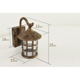 Designer Touch Decorative Antique Rustic Iron Waterproof Outdoor Wall Lamp Vintage Lantern Light Rusty Matte black Corridor Hallway Wall Sconce