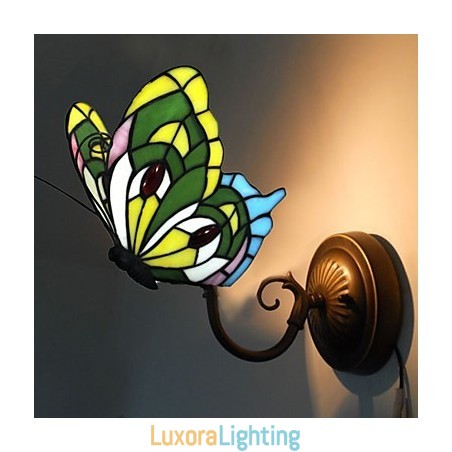 Designer Touch Decorative European Mediterranean Contracted Rural Creative Wrought Iron Wall Lamp Glass Lights