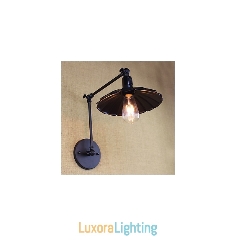 Designer Touch Decorative Bedroom Bedside Lamp Hotel Engineering Restaurant Retro Matte Black Belt Long Arm Double Switch Wall