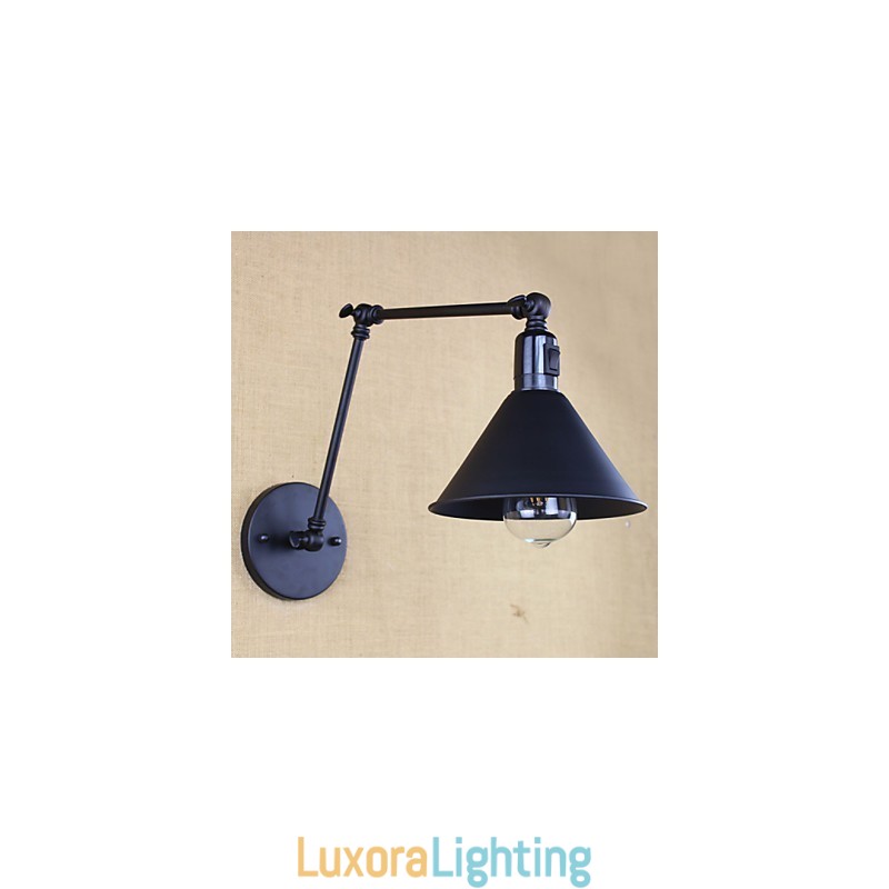 Designer Touch Decorative Retro Matte Black Belt Long Arm Double Switch Wall