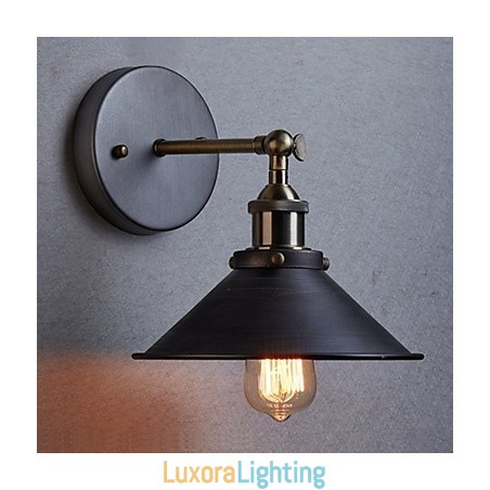 Designer Touch Decorative Industrial Vintage Edison Simplicity 1 Light Wall Mount Dining Room Study Room Office Hallway Metal Wall Sconce