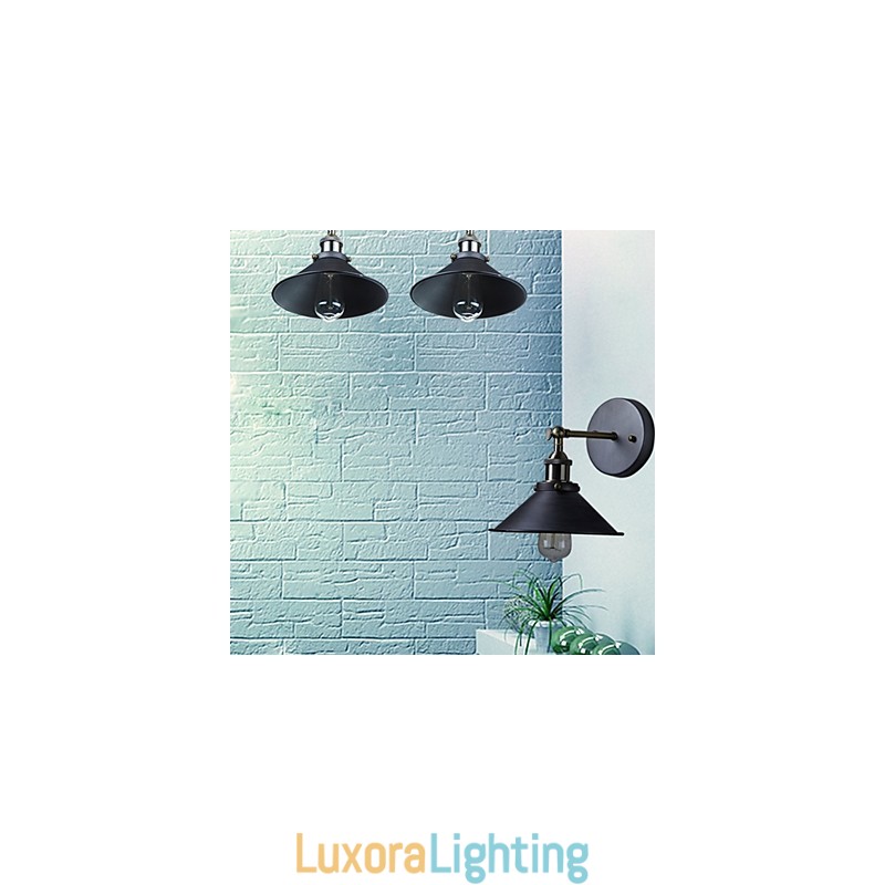 Designer Touch Decorative Industrial Vintage Edison Simplicity 1 Light Wall Mount Dining Room Study Room Office Hallway Metal Wall Sconce