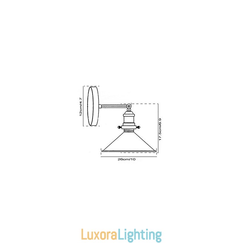 Designer Touch Decorative Industrial Vintage Edison Simplicity 1 Light Wall Mount Dining Room Study Room Office Hallway Metal Wall Sconce