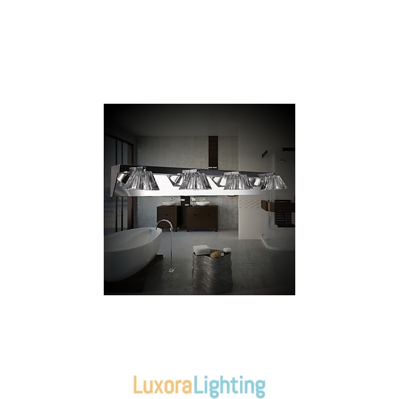 Designer Touch Decorative Modern Wall Light with Glass Shade 4 Lights Mirror Front