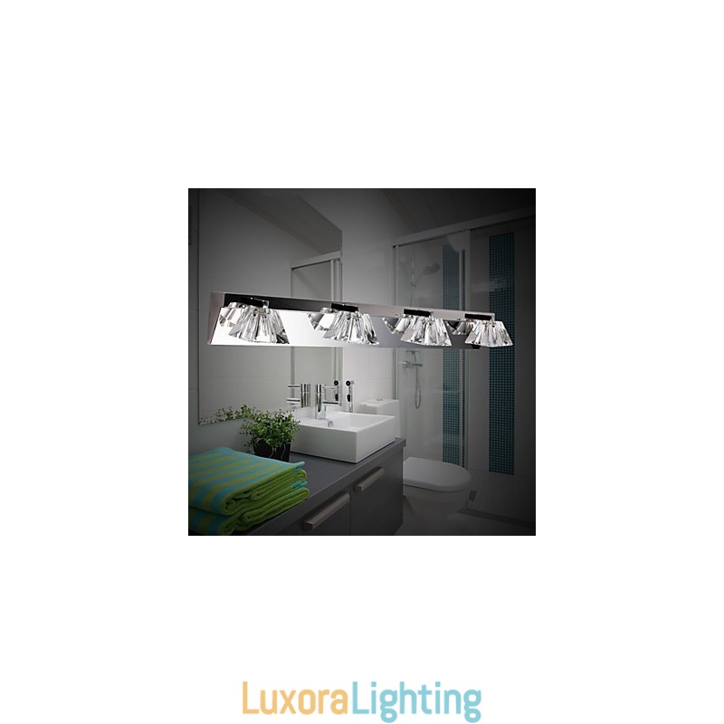 Designer Touch Decorative Modern Wall Light with Glass Shade 4 Lights Mirror Front