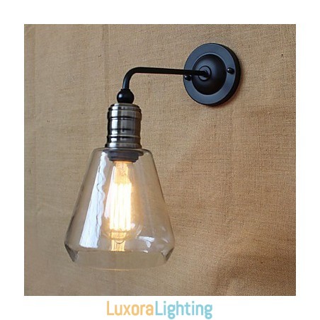 Designer Touch Decorative Mediterranean American Country Style Transparent Glass Wall Sconce