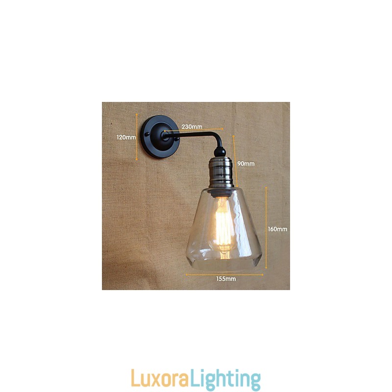 Designer Touch Decorative Mediterranean American Country Style Transparent Glass Wall Sconce