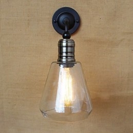 Designer Touch Decorative Mediterranean American Country Style Transparent Glass Wall Sconce