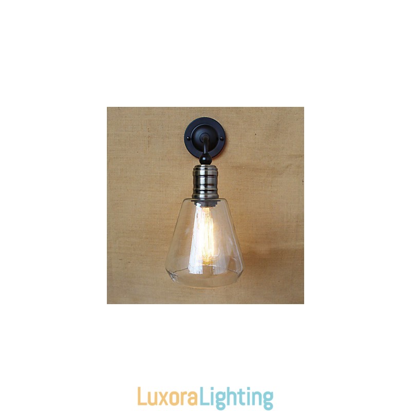 Designer Touch Decorative Mediterranean American Country Style Transparent Glass Wall Sconce