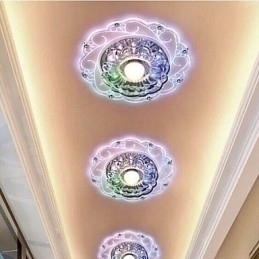 Designer Touch Decorative Crystal Ceiling Lamp Spotlight SMD 3W Creative Lamp Tube Light Colorful Color Dome Light