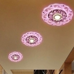 Designer Touch Decorative Crystal Ceiling Lamp Spotlight SMD 3W Creative Lamp Tube Light Colorful Color Dome Light