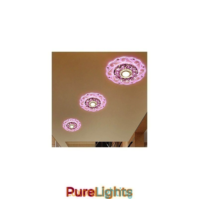 Designer Touch Decorative Crystal Ceiling Lamp Spotlight SMD 3W Creative Lamp Tube Light Colorful Color Dome Light