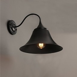 Designer Touch Decorative Duds Loft Style Ancient Black Iron Cap Wall Lamp Light