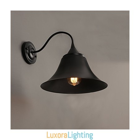 Designer Touch Decorative Duds Loft Style Ancient Black Iron Cap Wall Lamp Light