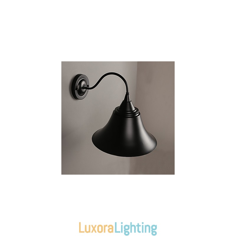 Designer Touch Decorative Duds Loft Style Ancient Black Iron Cap Wall Lamp Light