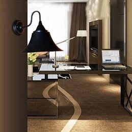 Designer Touch Decorative Duds Loft Style Ancient Black Iron Cap Wall Lamp Light