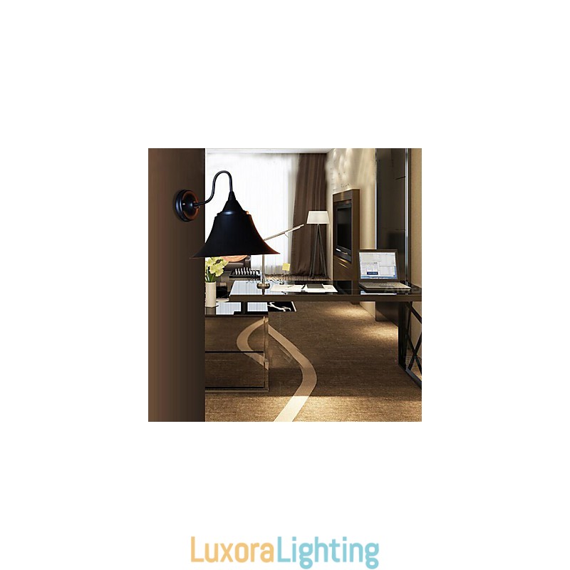 Designer Touch Decorative Duds Loft Style Ancient Black Iron Cap Wall Lamp Light