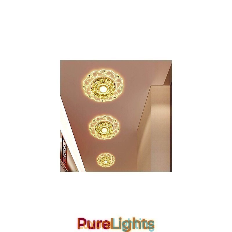 Designer Touch Decorative Crystal Ceiling Lamp Spotlight SMD 3W Creative Lamp Tube Light Colorful Color Dome Light