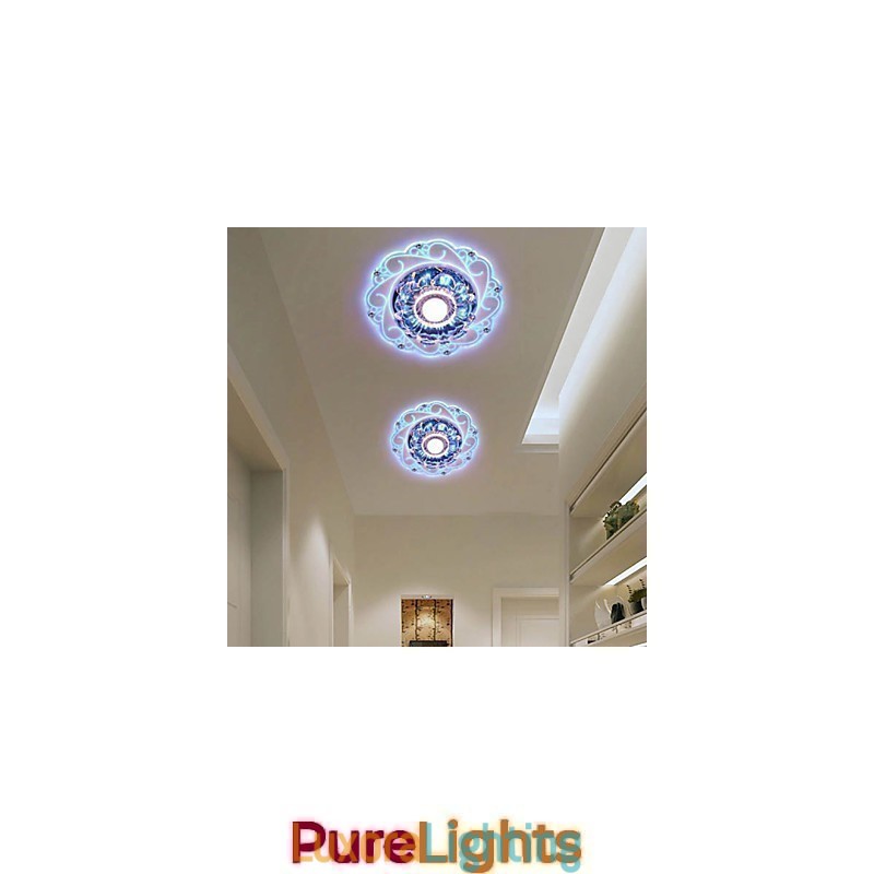 Designer Touch Decorative Crystal Ceiling Lamp Spotlight SMD 3W Creative Lamp Tube Light Colorful Color Dome Light