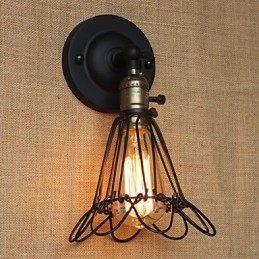 Designer Touch Decorative American Industrial Style Wall Sconce Iron Mesh Fence