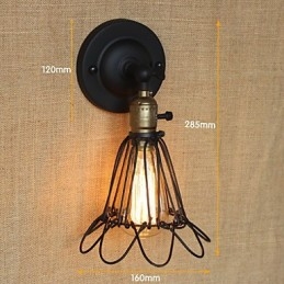 Designer Touch Decorative American Industrial Style Wall Sconce Iron Mesh Fence