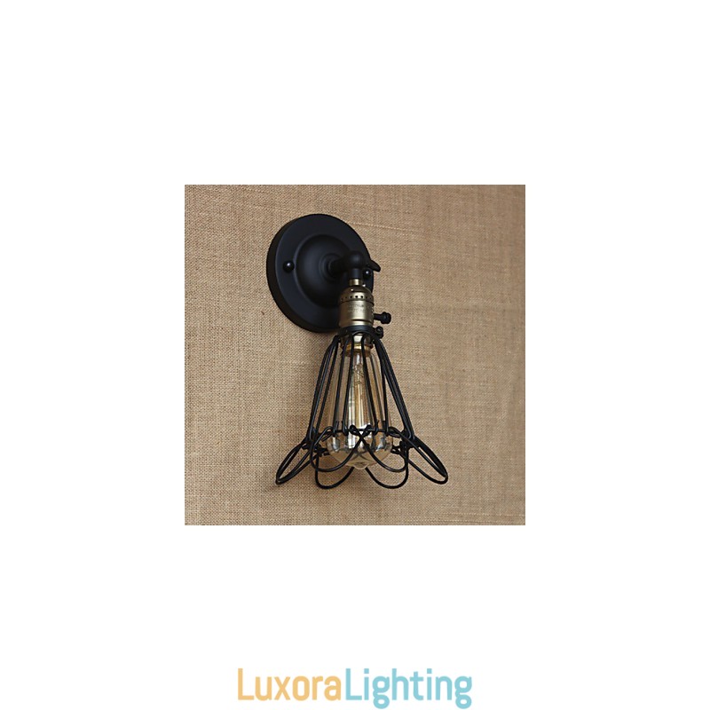 Designer Touch Decorative American Industrial Style Wall Sconce Iron Mesh Fence