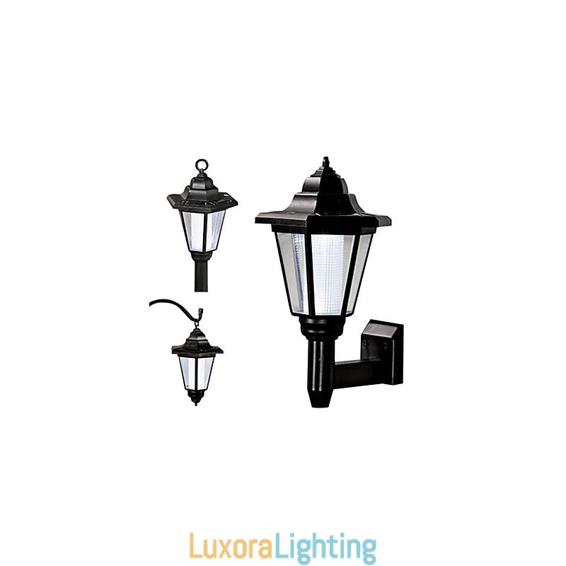 Designer Touch Decorative Solar Power Wall Light Black Shade