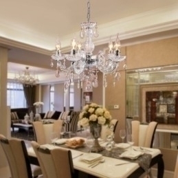 Designer Touch Decorative Upligh Chrome Ceiling Lamp Candle light Acrylic Fixture Chandelier Pendant