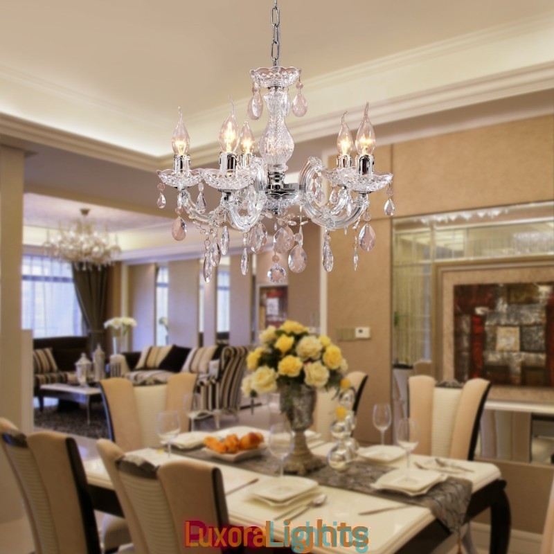 Designer Touch Decorative Upligh Chrome Ceiling Lamp Candle light Acrylic Fixture Chandelier Pendant