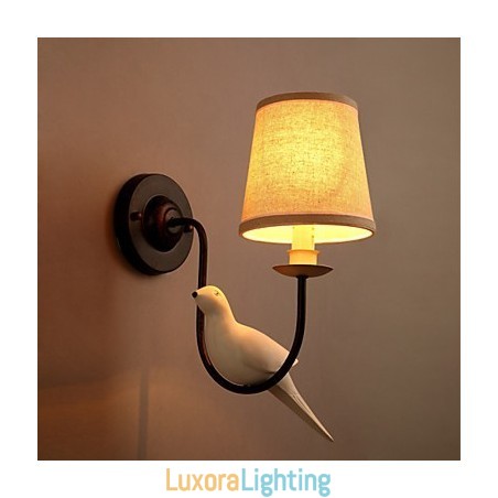 Designer Touch Decorative Northern American Birds European Creative Cloth Art Wall Lamp Lights